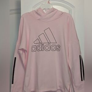 Adidas Youth Girls Pink Lightweight Jersey Hoodie M(10/12)